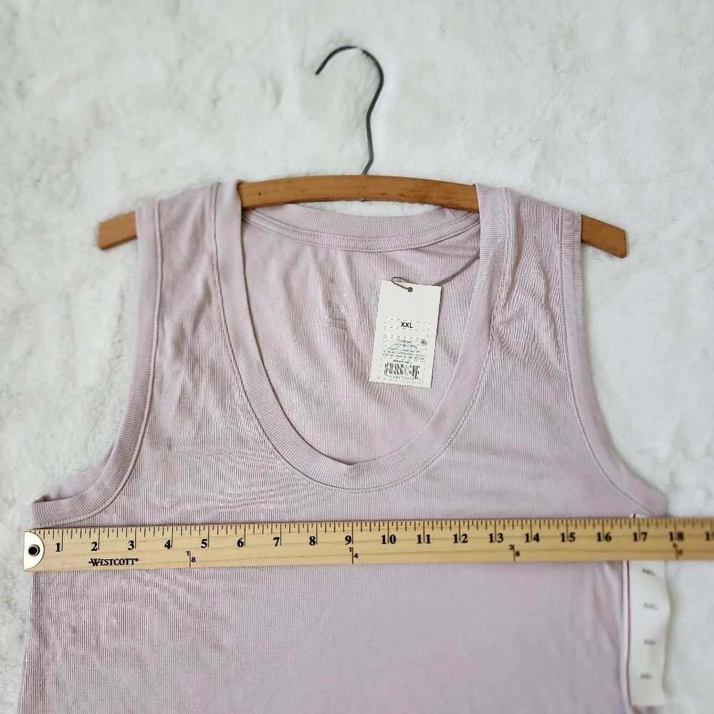 Women's Plus Size Slim Fit Rib Layer Tank Top  A New Day  Light Purple, … - Picture 7 of 9